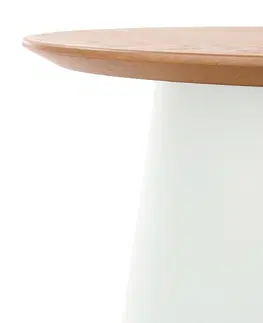 Konferenčné stolíky HALMAR Azzura S okrúhly príručný stolík prírodná / biela