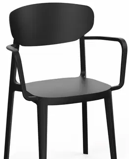 Jedálenské zostavy Jedálenská stolička MARE ARMCHAIR Rojaplast Čierna
