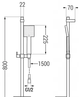 Vodovodné batérie MEXEN/S - Libra DQ45 Set umývadlovej a vaňovej batérie s príslušenstvom, čierna 745113DQ45-70