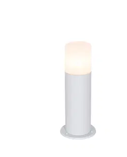 Vonkajsie osvetlenie Stojanové vonkajšie svietidlo biele s opálovým tienidlom 30 cm IP44 - Odense