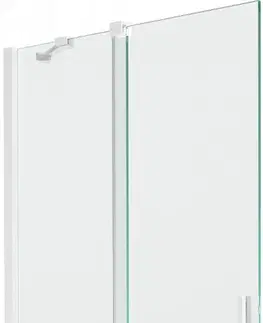 Sprchové dvere MEXEN/S - Velar Dvojkrídlová posuvná vaňová zástena 90 x 150 cm, transparent, biela 896-090-000-01-20