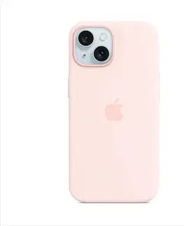 Puzdrá na mobilné telefóny Silikónový zadný kryt pre Apple iPhone 15 Plus s MagSafe, svetlo ružová MT143ZM/A