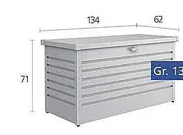 Úložné boxy Biohort Vonkajší úložný box FreizeitBox 134 x 62 x 71 (strieborná metalíza)