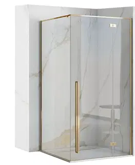 Sprchovacie kúty REA/S - Sprchovací kút FARGO 90x90 - zlatý So sprchovou vaničkou Savoy black KPL-K1903
