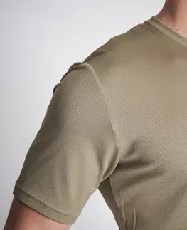 mikiny Priedušné pánske poľovnícke tričko 100 s krátkym rukávom svetlozelené