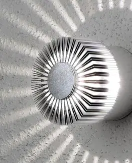 Vonkajšie nástenné svietidlá Konstsmide LED svietidlo Monza kruhové strieborné 9 cm