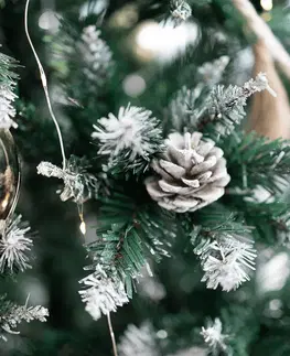 Vianočné stromčeky Vianočný stromček so šiškami, posnežený, 220 cm, CHRISTMAS TYP 4