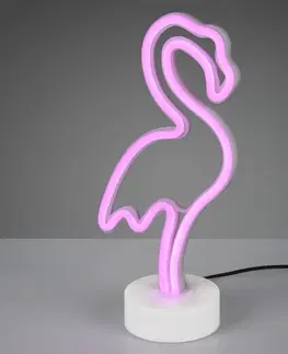 Vnútorné dekoratívne svietidlá Reality Leuchten Dekoračná lampa Flamingo