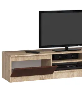 TV stolíky Dizajnový TV stolík ROMANA160, dub Sonoma / wenge