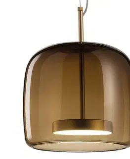 Závesné svietidlá Vistosi Závesná lampa Jube SP 1 P zo skla hnedá