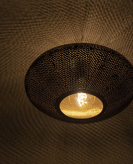 Stropne svietidla Orientálna stropná lampa čierna so zlatom 40 cm - Radiance
