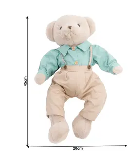 Plyšové hračky Plyšový medveď, smotanová/modrá, 65cm, MADEN BOY TYP2