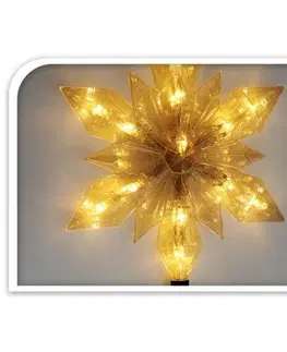 Vianočné dekorácie Vianočný LED zápich Vločka číra, 25 LED, 6,6 x 24 x 3,5 cm