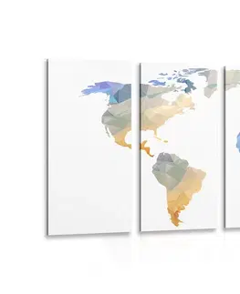 Obrazy mapy 5-dielny obraz polygonálna mapa sveta