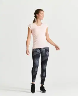 nohavice Dámske legíny 120 na fitness čierno-sivé