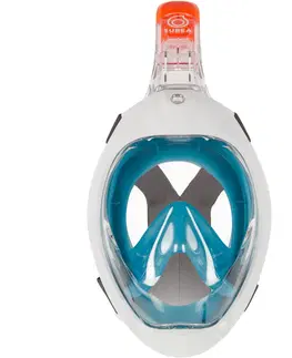 šnorchl Maska na šnorchlovanie Easybreath 500 modrá s obalom