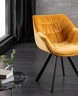 Stoličky - moderné LuxD 24120 Dizajnová stolička Kiara horčicový zamat