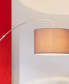 Stojacie lampy do obývačky Brilliant Klasická oblúková lampa Clarie, sivá