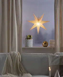 Vianočné svetelné hviezdy Konstsmide Christmas Hviezda z bieleho papiera, dierkované, 7–cípa