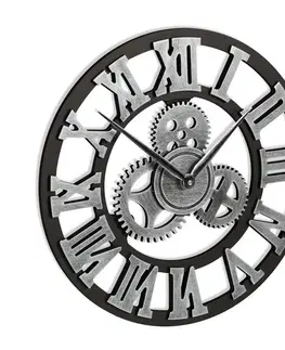 Hodiny Nástenné hodiny s ozubenými kolieskami RD7636, 40 cm, strieborná