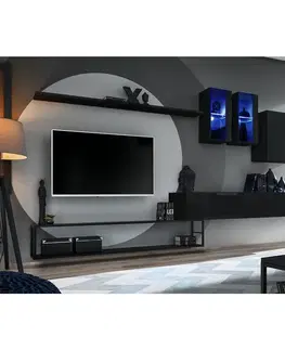 Podkrovný nábytok Obývacia stena Switch Met I čierny