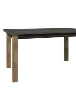 Jedálenské stoly KONDELA Montana STW rozkladací jedálenský stôl dub lefkas tmavý / smooth sivý