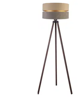 Lampy   - Stojacia lampa DUO 1xE27/60W/230V béžová/šedá/hnedá 