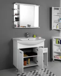 Kúpeľňový nábytok AQUALINE - ZOJA/KERAMIA FRESH skrinka horná35x76x35cm, biela 50331