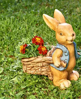 Kvetináče, hrantíky a dekorácie Zajačica s fúrikom