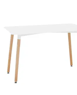 Jedálenské stoly Jedálenský stôl, biela/buk, 120x80 cm, DIDIER 4 NEW