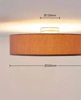 Stropné svietidlá Lindby Stropné svietidlo Sebatin žiarovka E27 50 cm hnedá