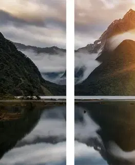 Obrazy prírody a krajiny 5-dielny obraz krásny východ slnka na Novom Zélande
