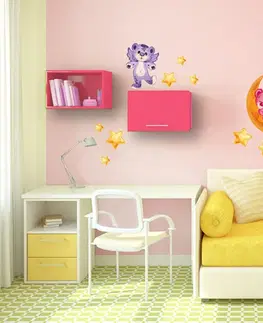 Nálepky pre deti Dekoračné nálepky na stenu ružovo-fialové medvedíky