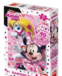 Hračky puzzle DINO - Minnie Mouse 200 Diamond Puzzle