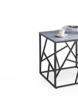 Konferenčné stolíky Konferenčný stolík UNIVERSE 55x55 cm Halmar Čierna / sivá