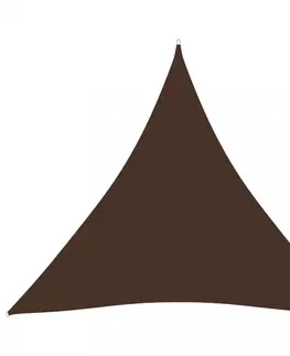 Stínící textilie Plachta proti slnku oxfordská látka trojuholník 3,6 x 3,6 x 3,6 m Dekorhome Tmavo zelená