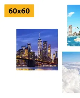 Zostavy obrazov Set obrazov výhľad na mrakodrapy v  meste New York