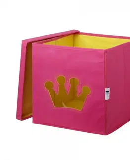 Boxy na hračky LOVE IT STORE IT - Úložný box na hračky s krytom a okienkom - koruna