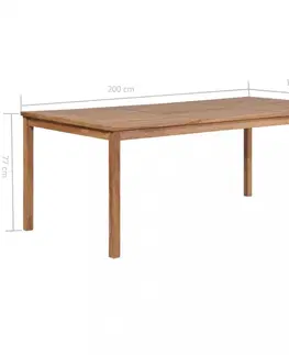 Záhradné stoly Záhradný jedálenský stôl teak Dekorhome 120x70x77 cm