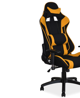 Kancelárske stoličky Signal Kancelárska stolička VIPER čierna/ žltá