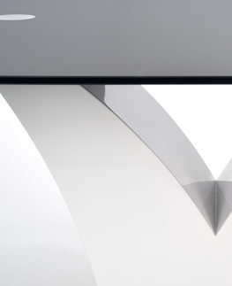 Jedálenské stoly HALMAR Vesper sklenený jedálenský stôl čierna / biely lesk