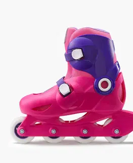 korčule Detské kolieskové korčule Play3 ružovo-fialové