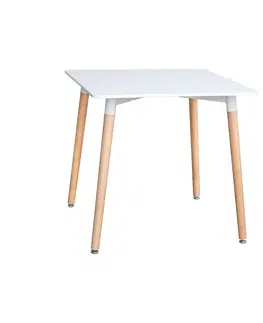 Jedálenské stoly Jedálenský stôl 80x80 UNO biely