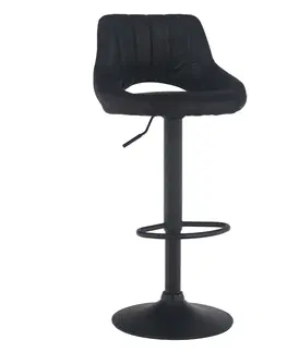 Barové stoličky Barová stolička, čierna látka s efektom brúsenej kože, LORASA