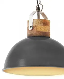 Osvetlenie Závesná lampa 32 cm kov / mangovník Dekorhome Biela