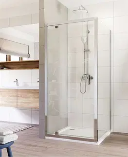 Sprchovacie kúty MEREO - Sprchový kút, Lima, štvorec, 90 cm, chróm ALU, sklo Čiré, dvere pivotové CK86923K