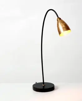 Lampy na nočný stolík Holländer Stolná lampa Alice, tienidlo zlaté