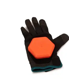 rukavice Rukavice Gloves 500 na longboard a freeride čierno-oranžové