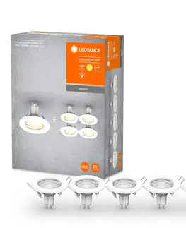 Vysokonapäťové zapustené svietidlá 230 V LEDVANCE LEDVANCE LED svetlo GU10 Recessed sada 5 ks biela