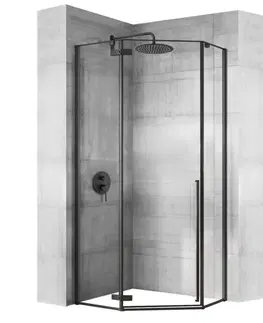 Sprchovacie kúty REA - Sprchovací kút Diamond 80x80 čierny matný REA-K6900